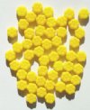 50 8mm Opaque Yellow Flower Beads